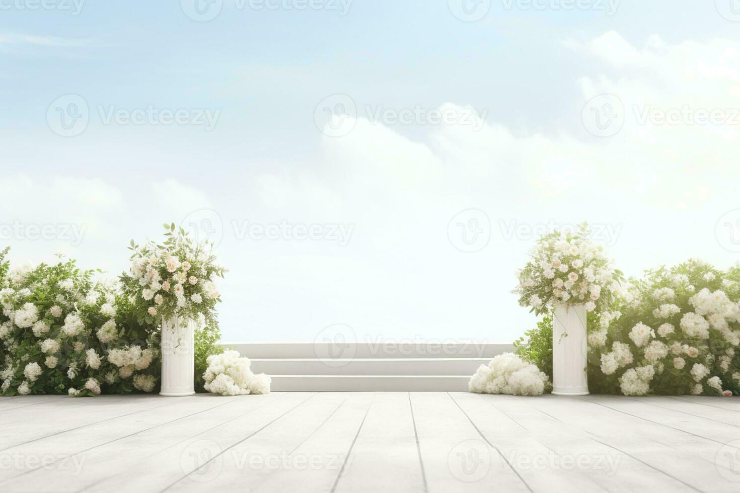 AI Generated Wedding arch with flowers photo