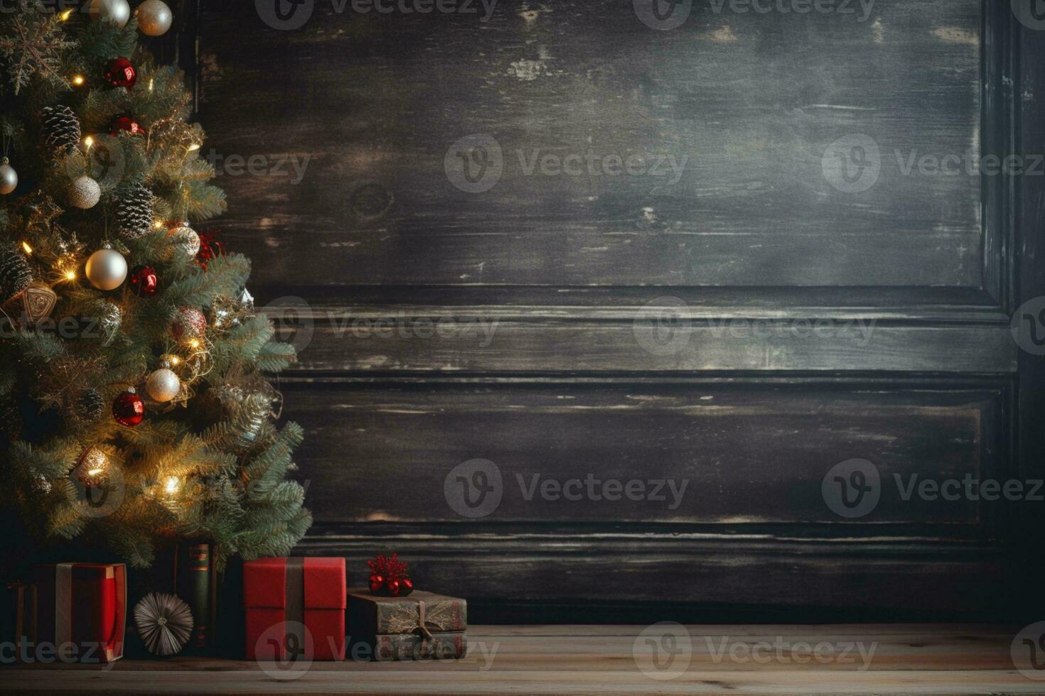 AI Generated Christmas background with copy space photo