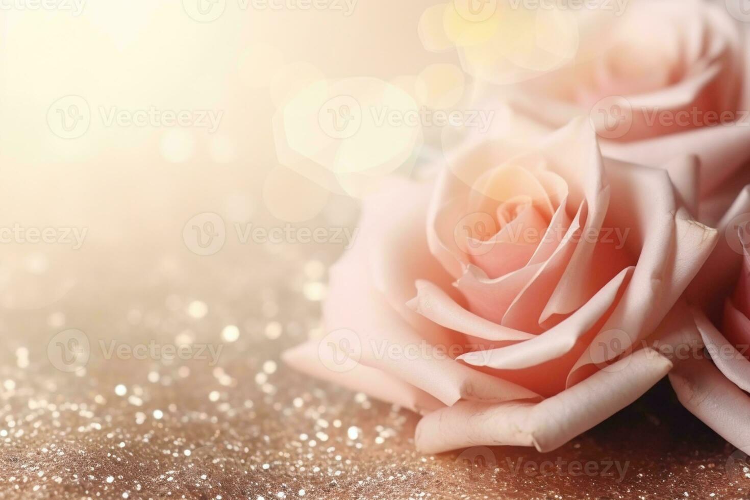 AI Generated Luxury Roses Background with Copy Space photo