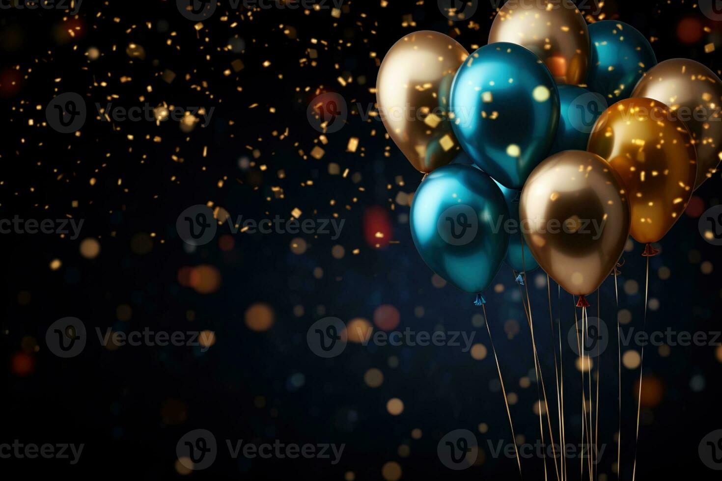 ai generado celebracion antecedentes con globos foto