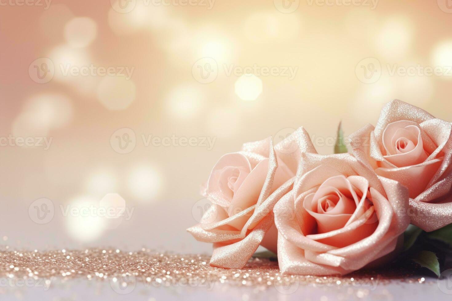 AI Generated Luxury Roses Background with Copy Space photo