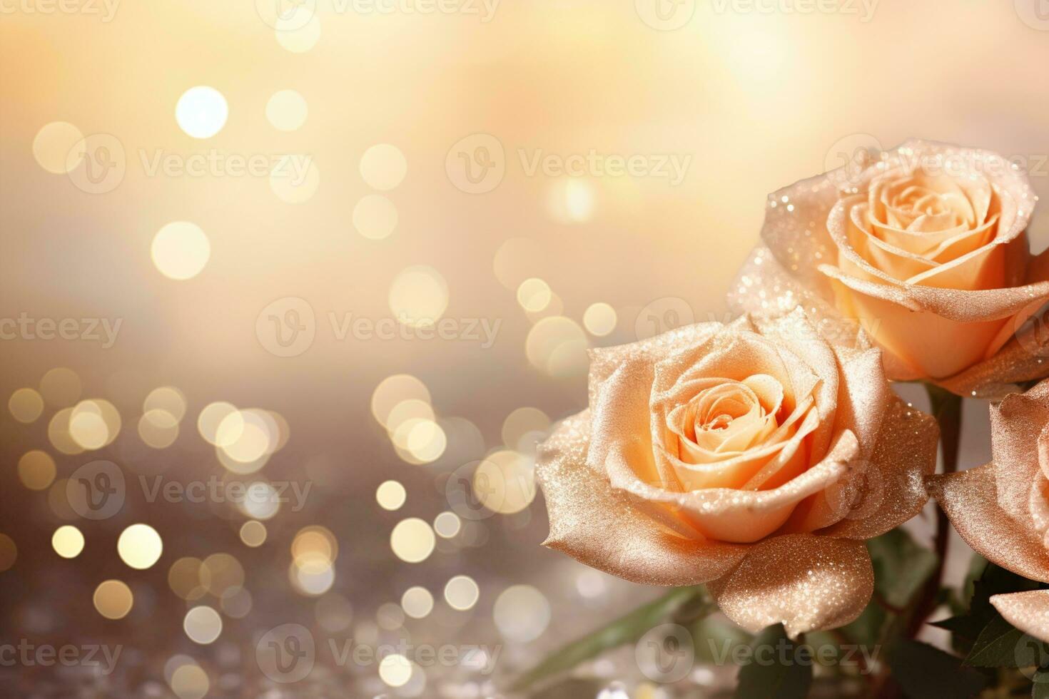 AI Generated Luxury Roses Background with Copy Space photo
