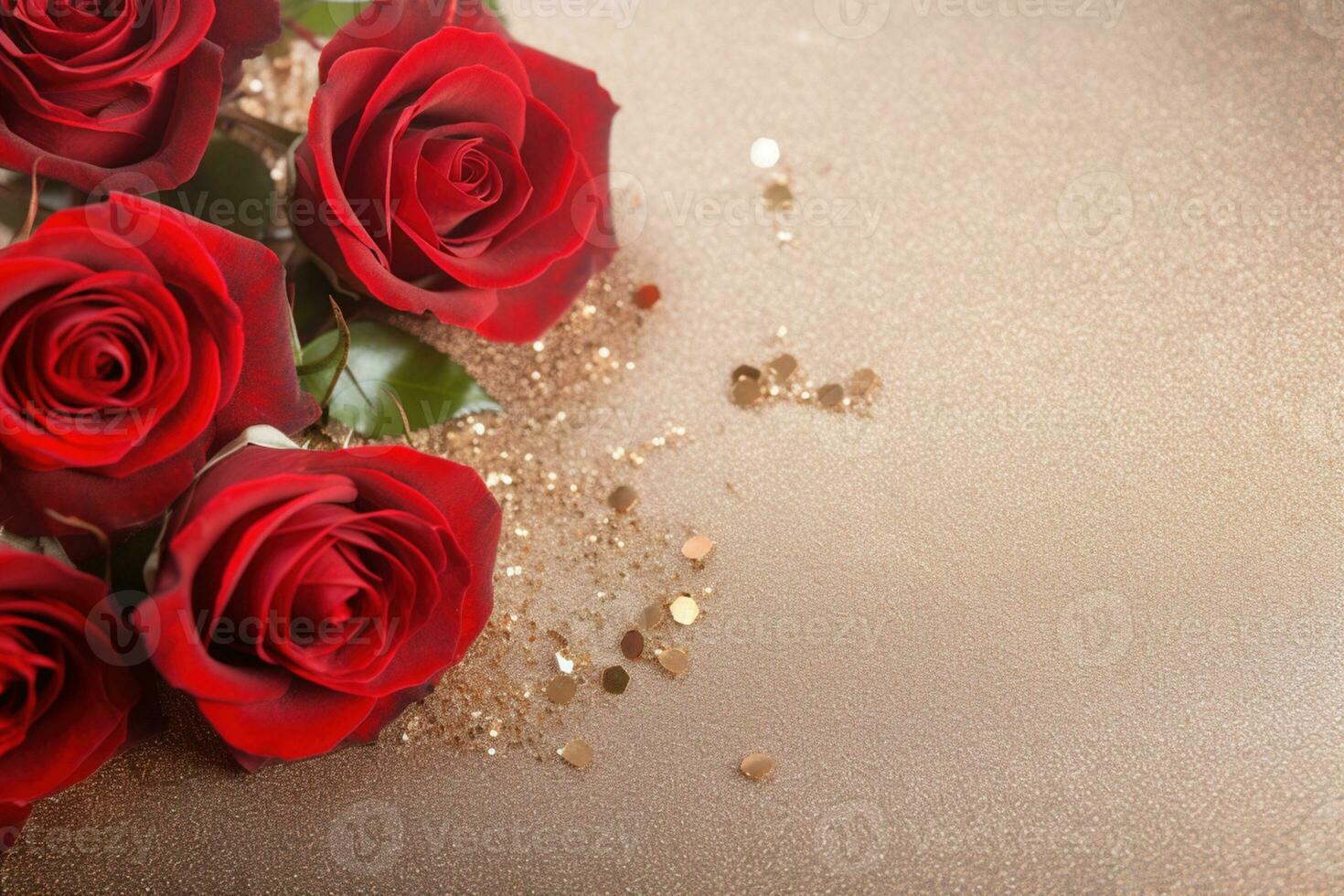 AI Generated Luxury Roses Background with Copy Space photo