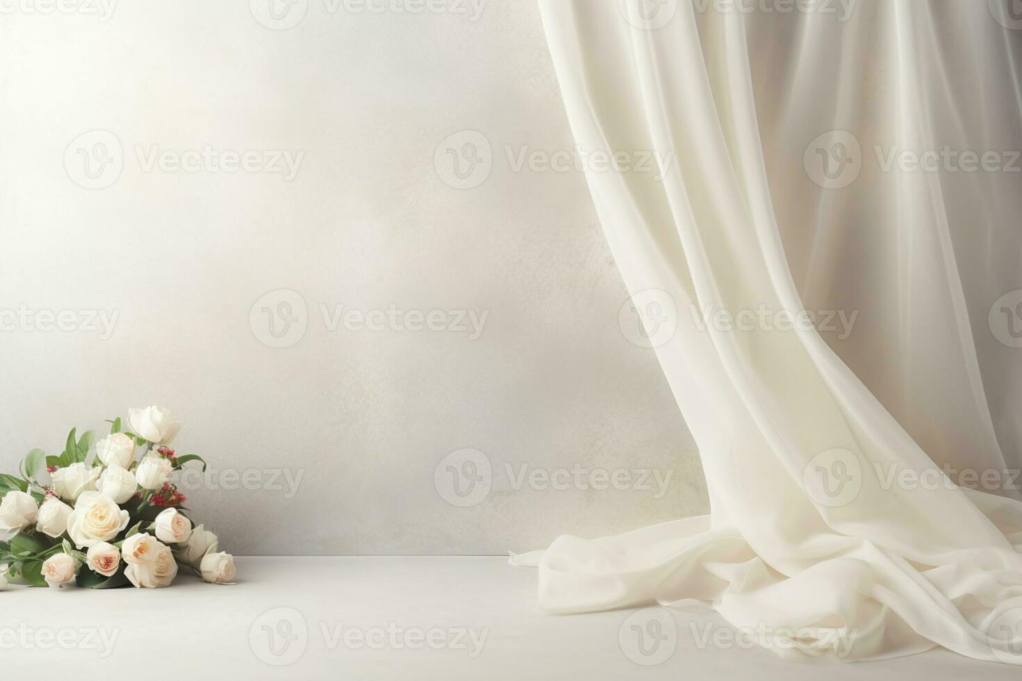 AI Generated Elegant Flower Background with Copy Space photo