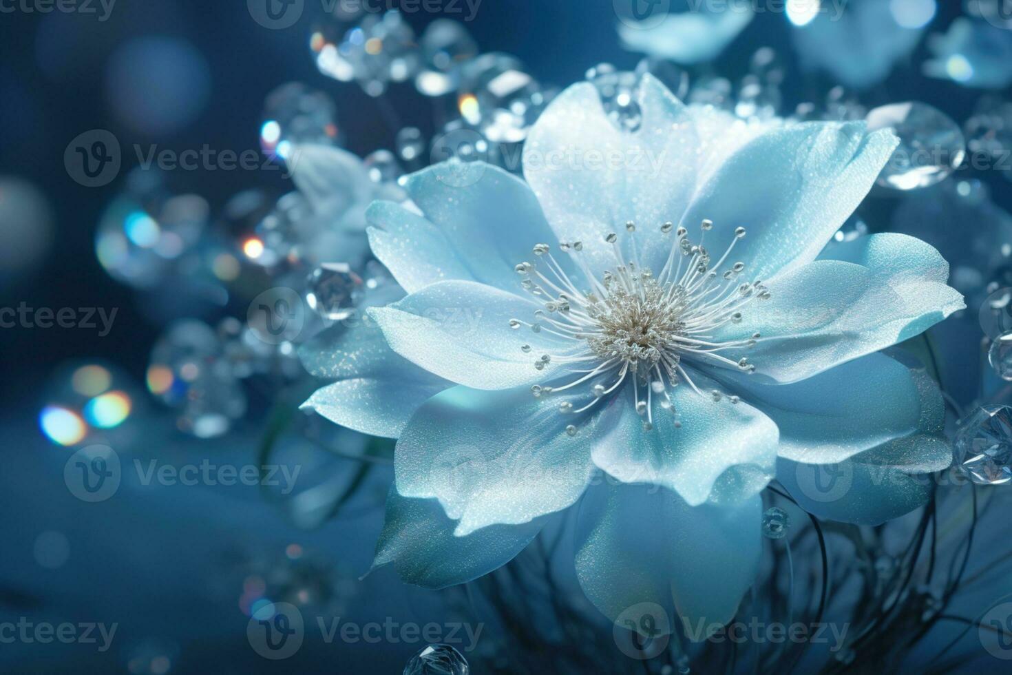 AI Generated flowers on dark background with copy space photo