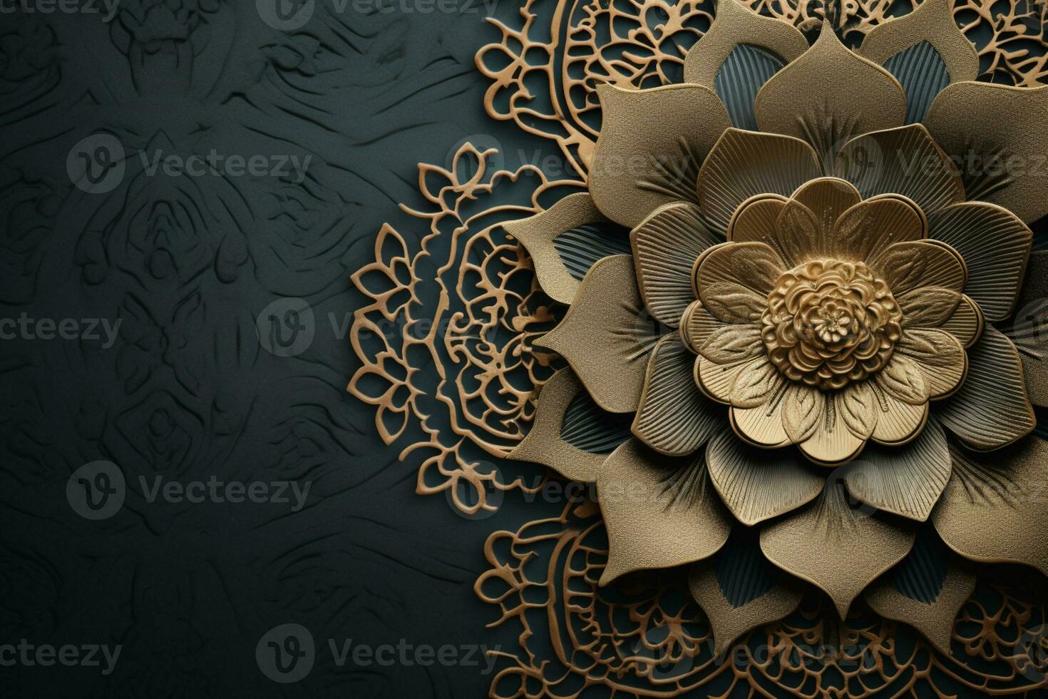 AI Generated Luxury Mandala Background photo