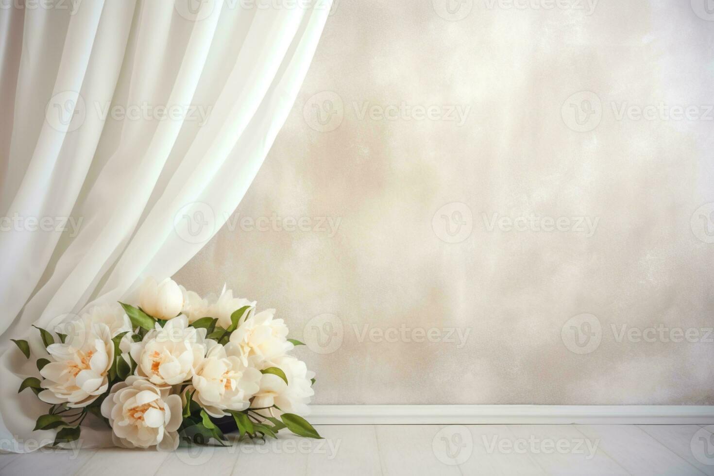 AI Generated Elegant Flower Background with Copy Space photo