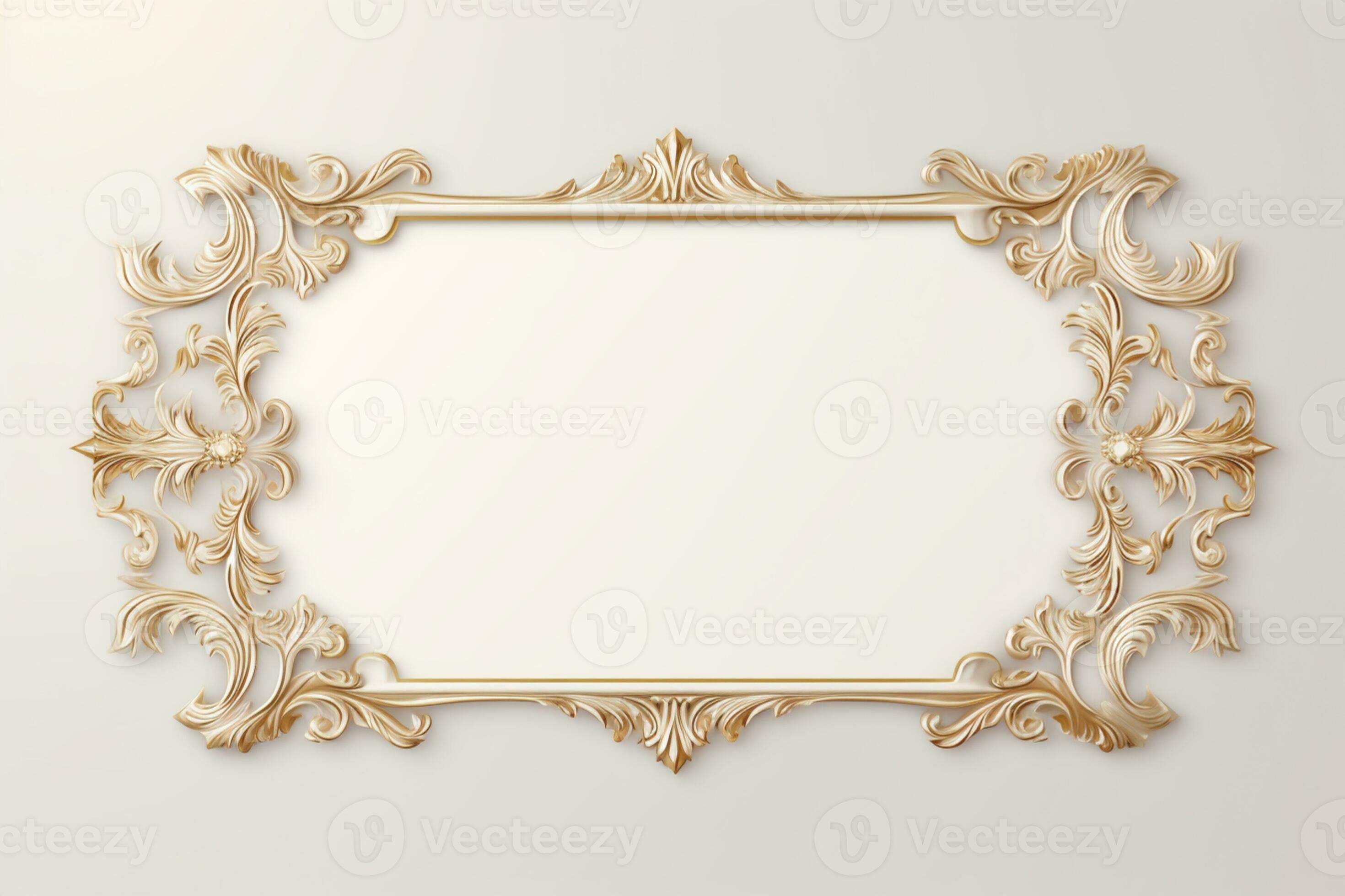 AI Generated Golden Frame Design with copy space 33236313 Stock Photo