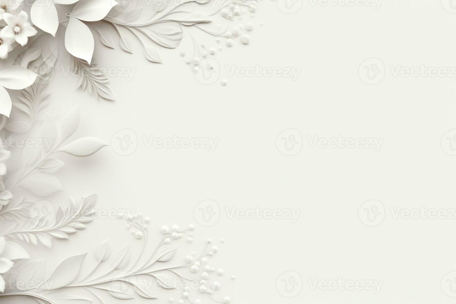 AI Generated flowers on white with copy space photo