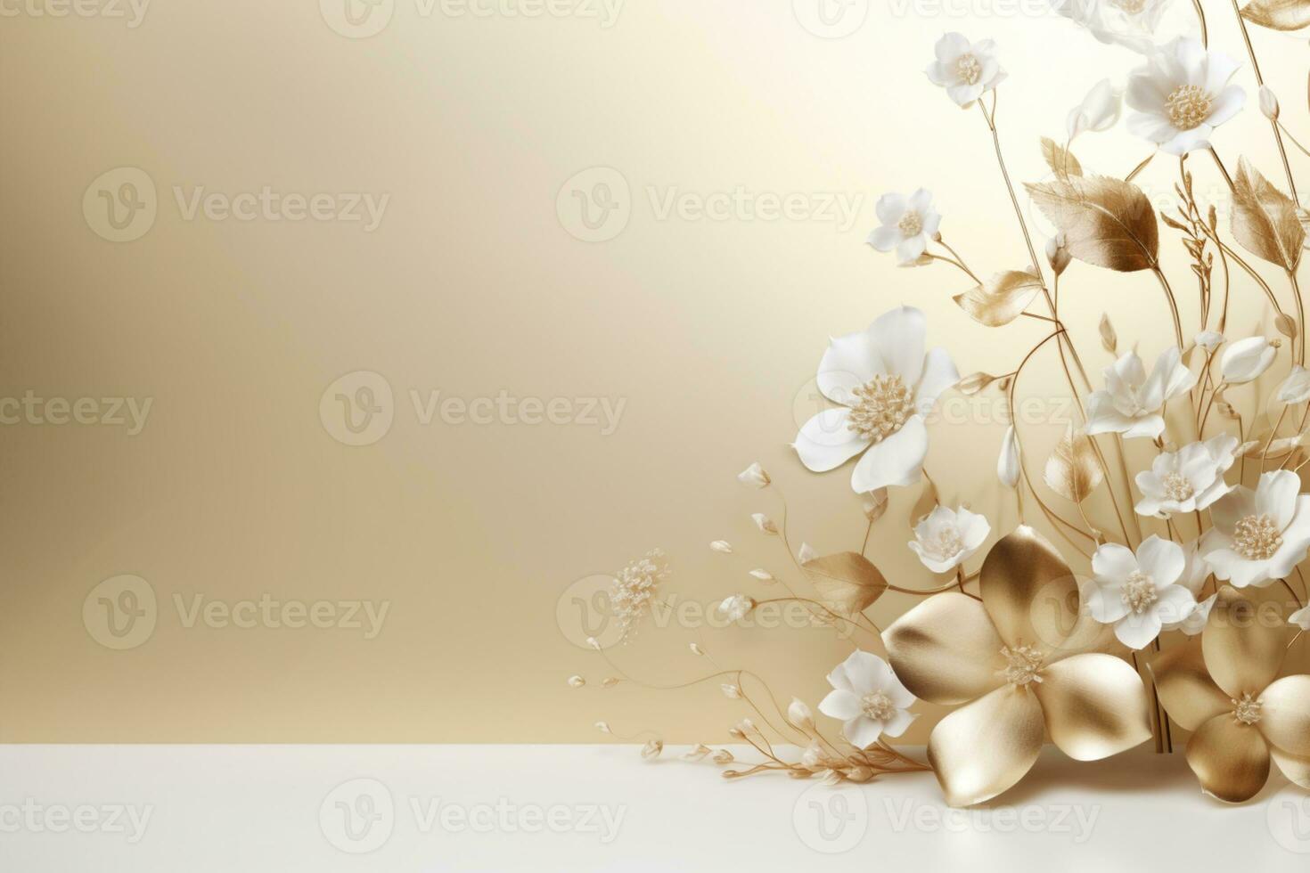 AI Generated vintage golden backdrop photo