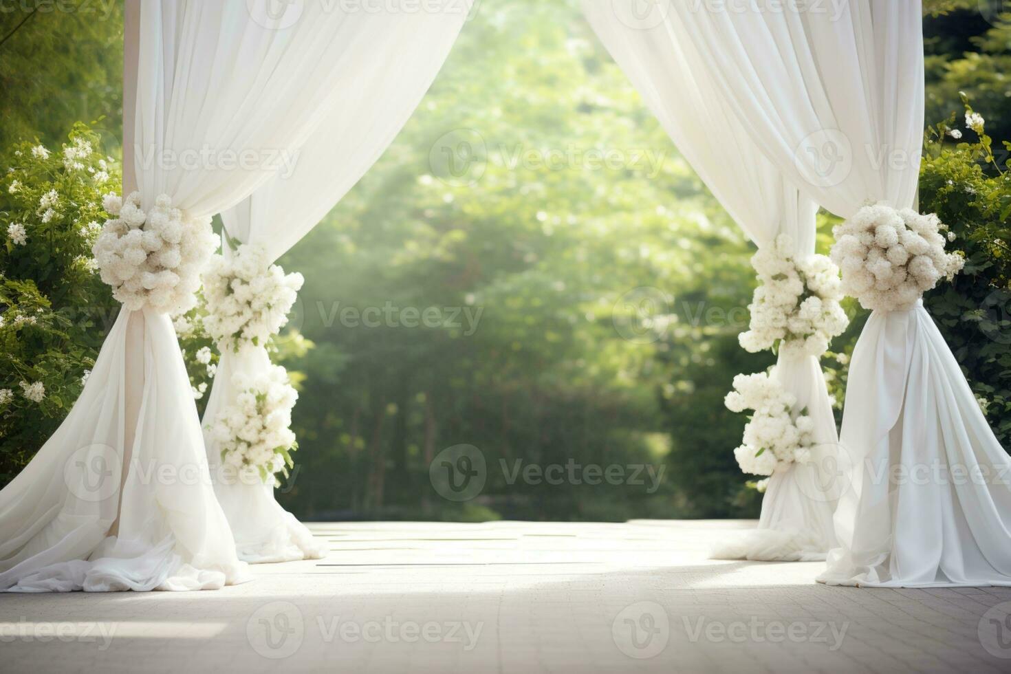 AI Generated Wedding arch with flowers photo