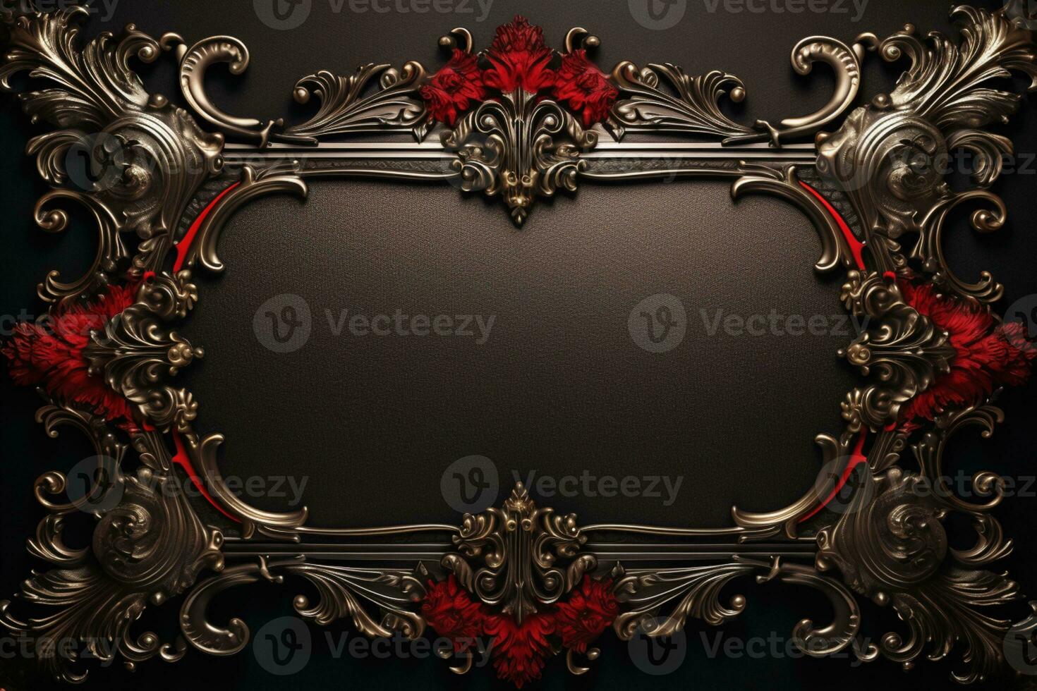 AI Generated Golden Frame Design with copy space photo