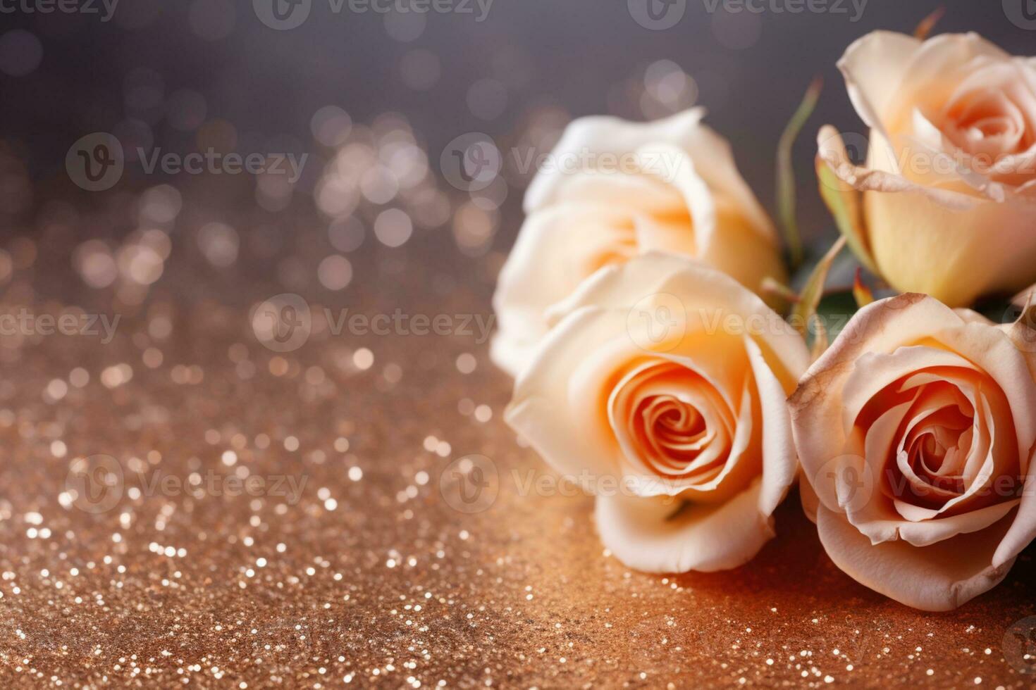 AI Generated Luxury Roses Background with Copy Space photo