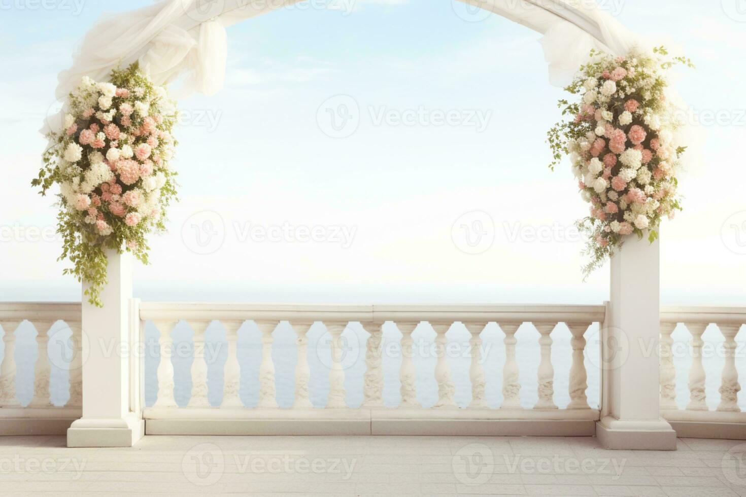 AI Generated Wedding arch with flowers photo