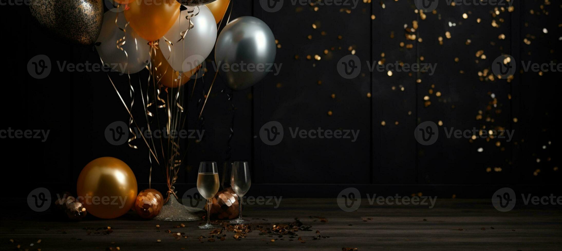 AI Generated Celebration Background with Balloons photo