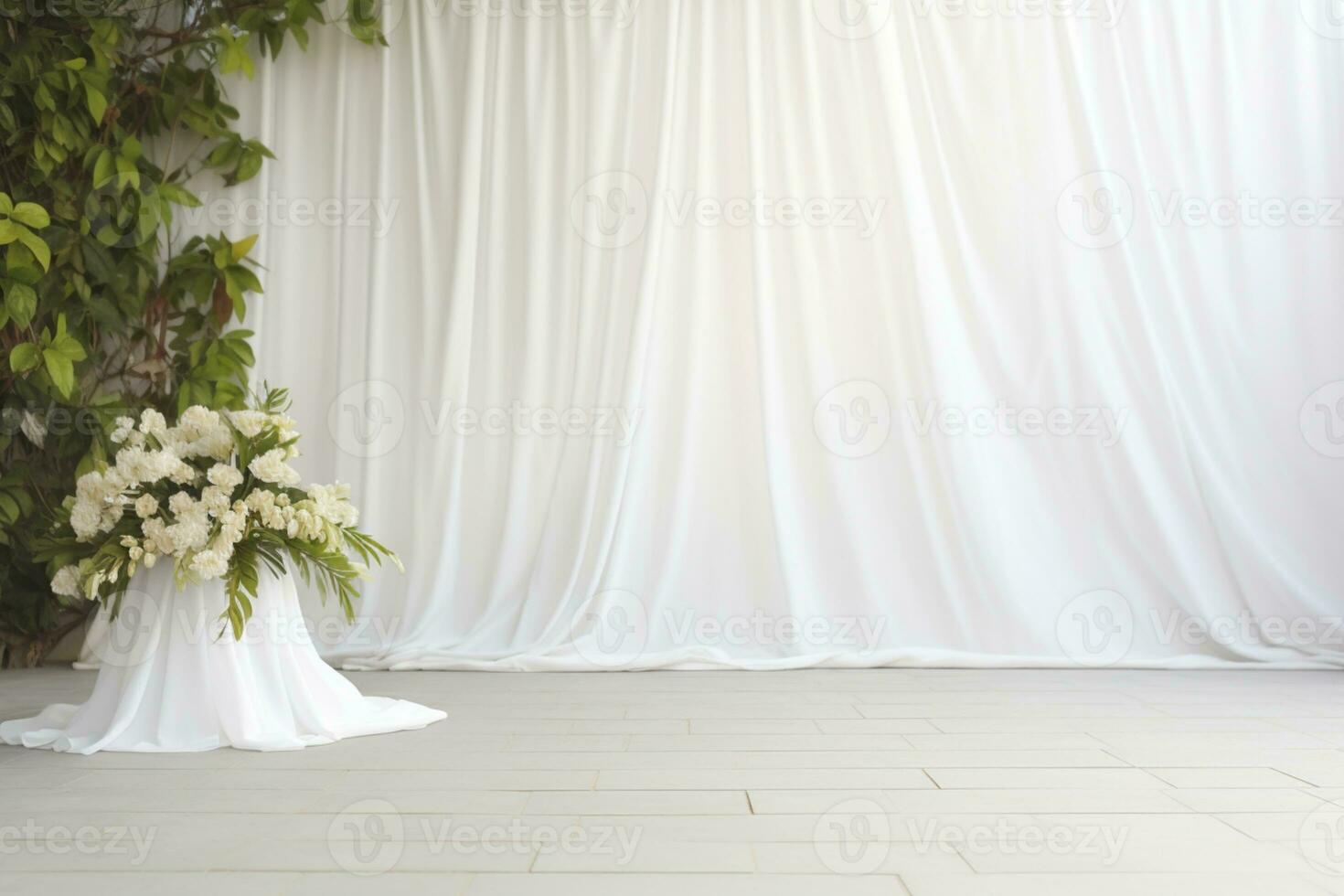 AI Generated Elegant Flower Background with Copy Space photo