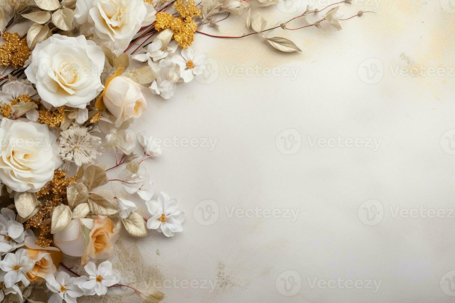 AI Generated Elegant Flower Background with Copy Space photo
