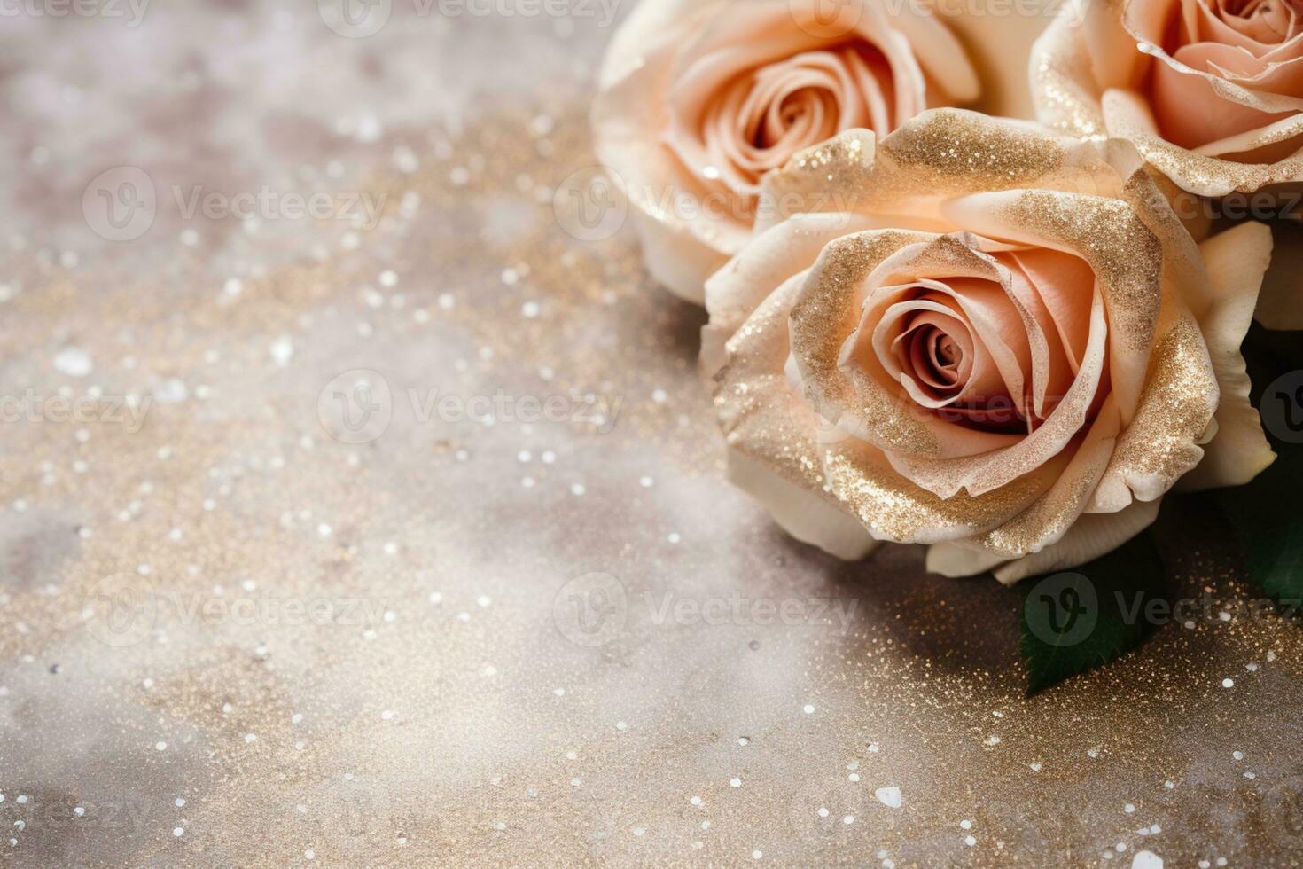 AI Generated Luxury Roses Background with Copy Space photo