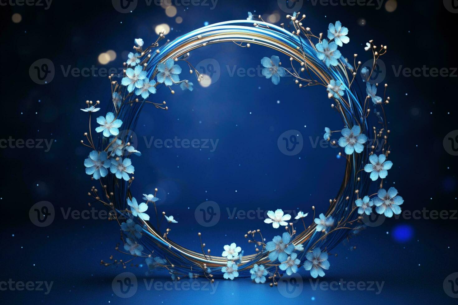 AI Generated flowers on dark background with copy space photo