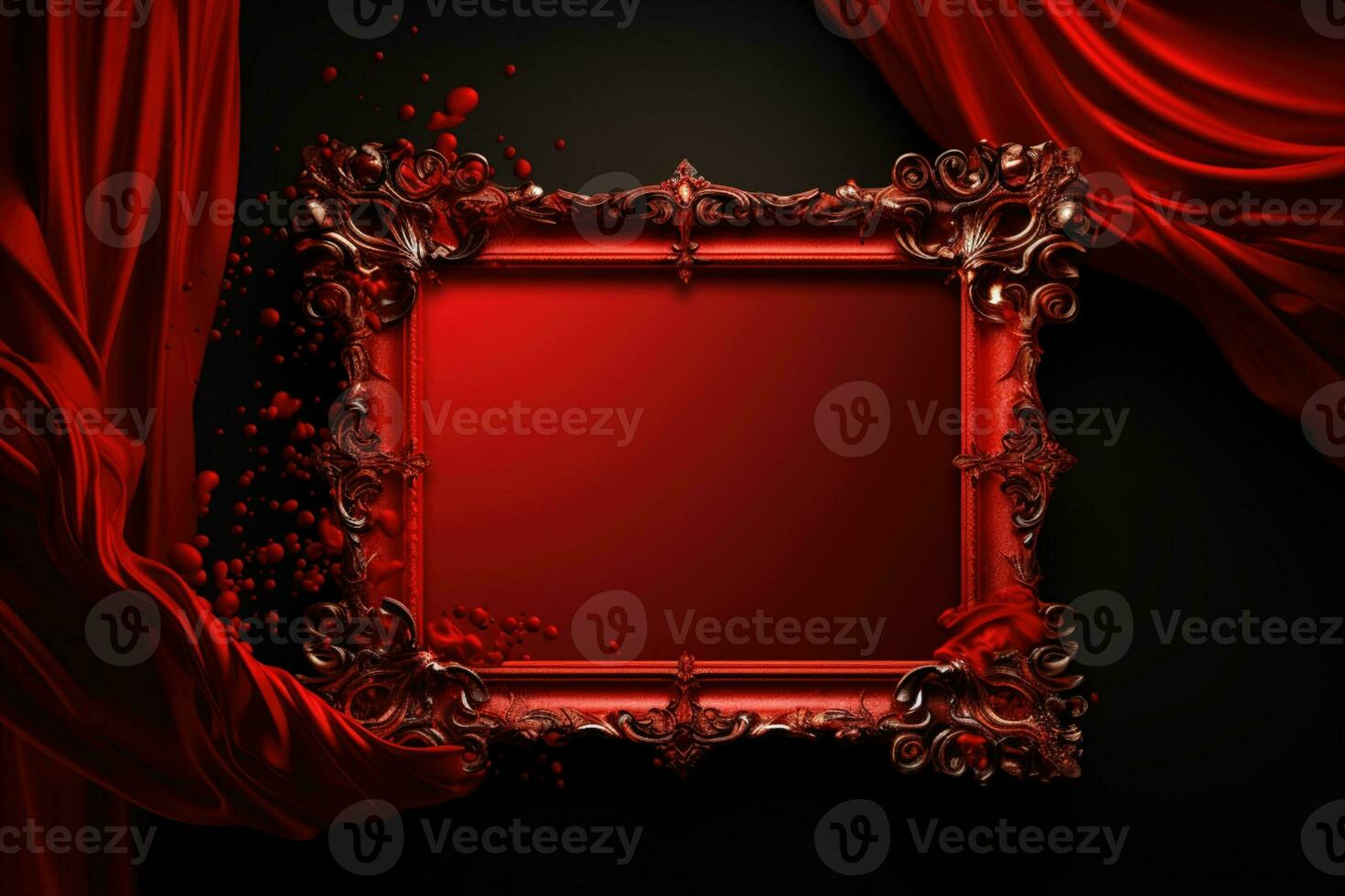 AI Generated Golden Frame Design with copy space photo