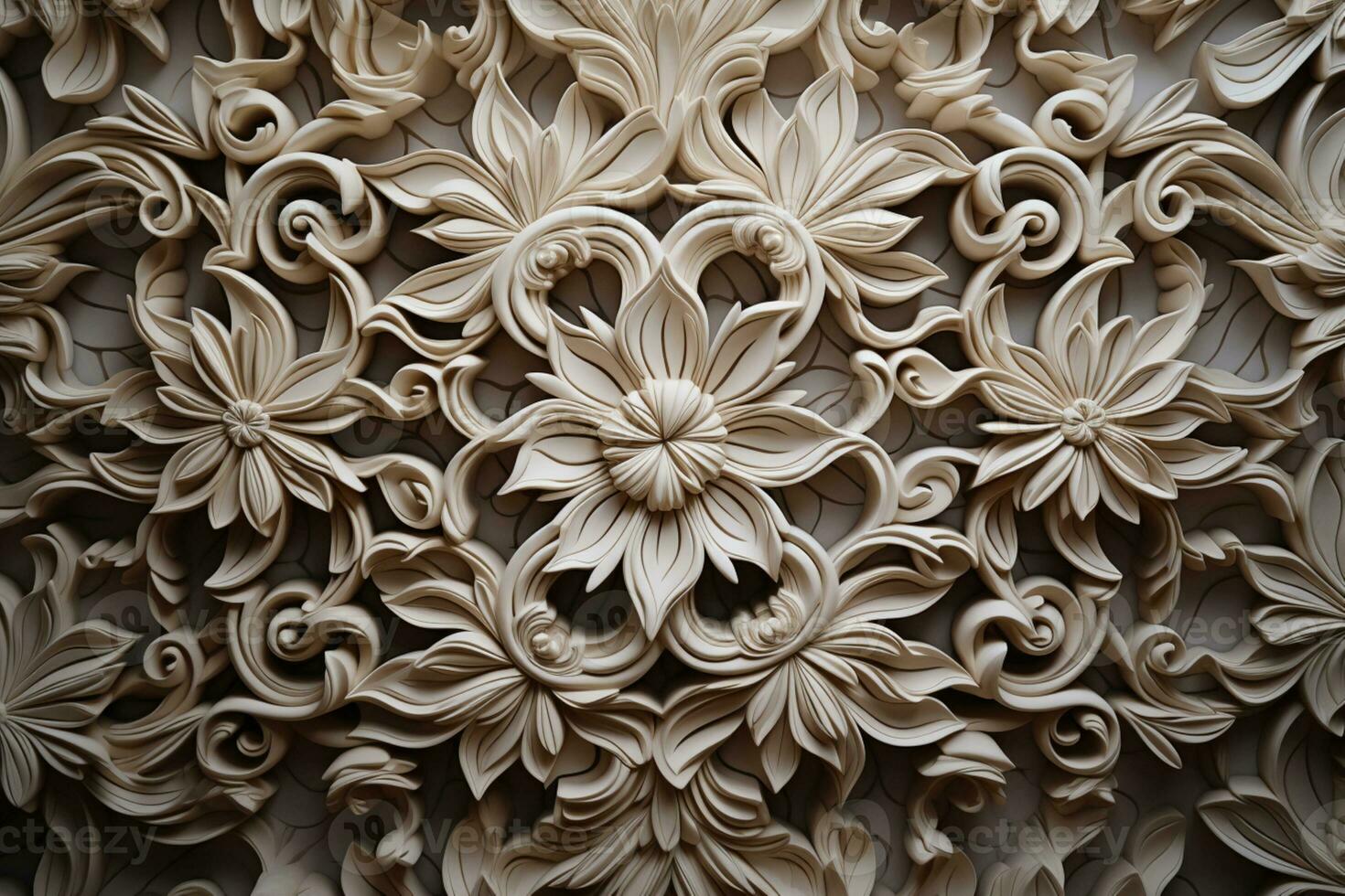 AI Generated vintage decorative background with copy space photo