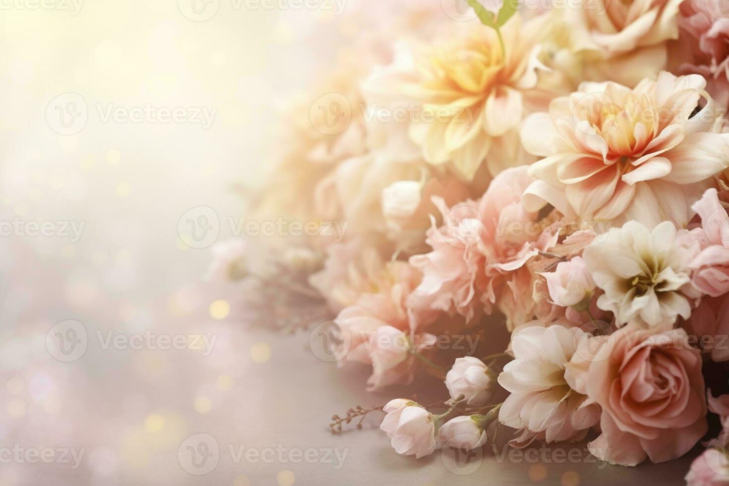 AI Generated Elegant Flower Background with Copy Space photo