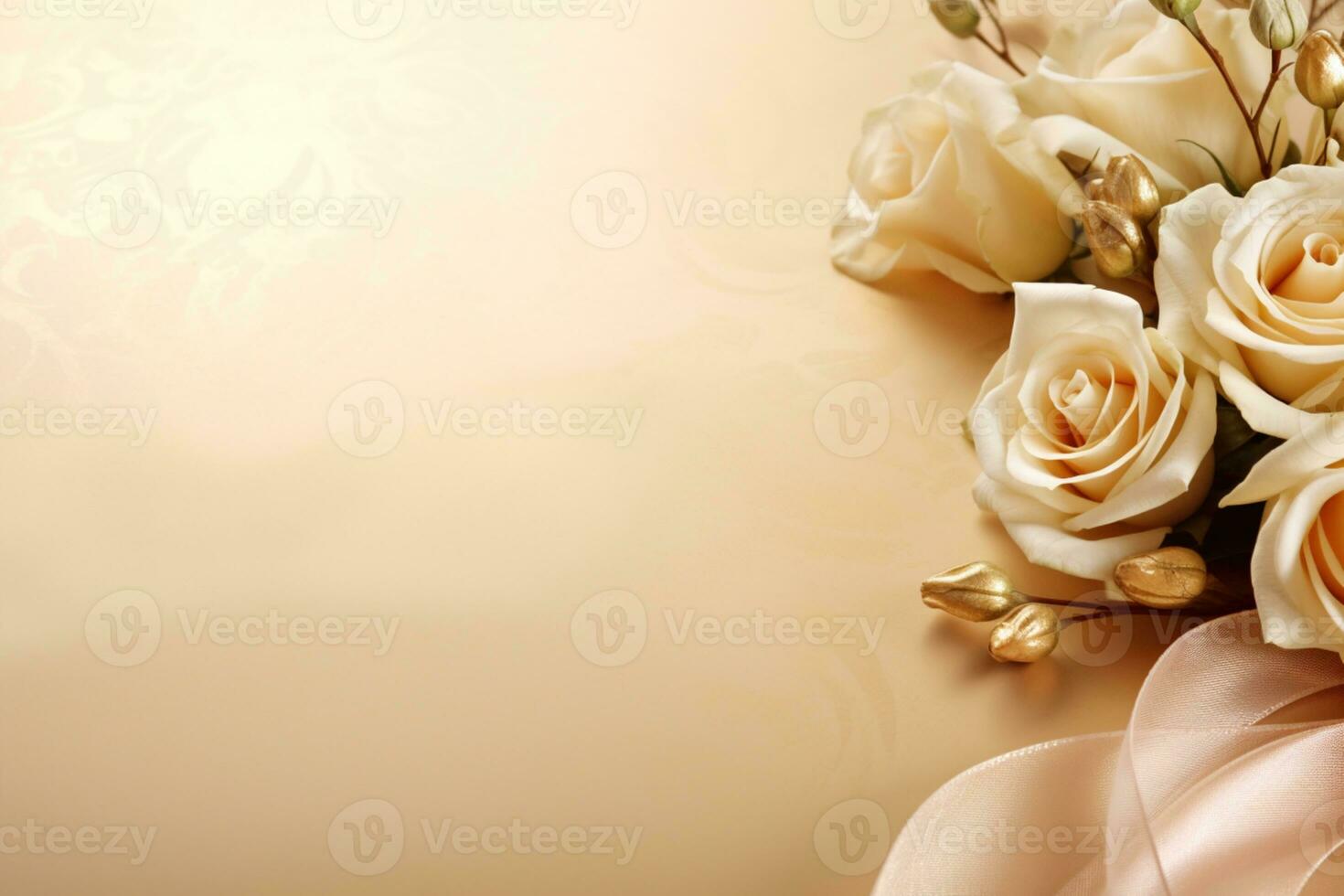 AI Generated Elegant Flower Background with Copy Space photo