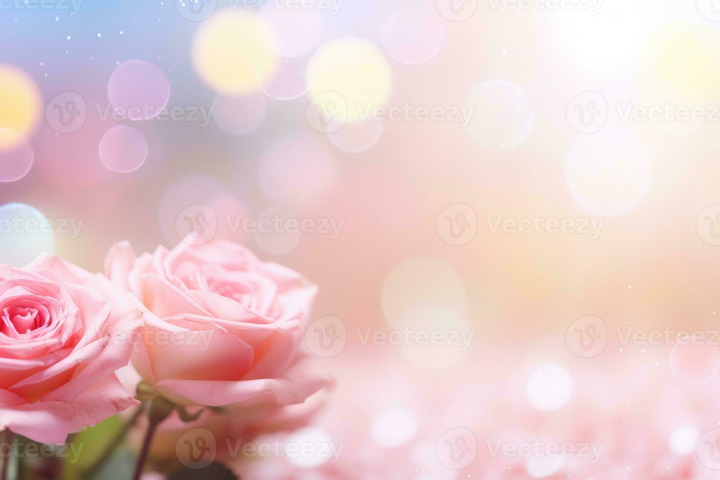 AI Generated Luxury Roses Background with Copy Space photo