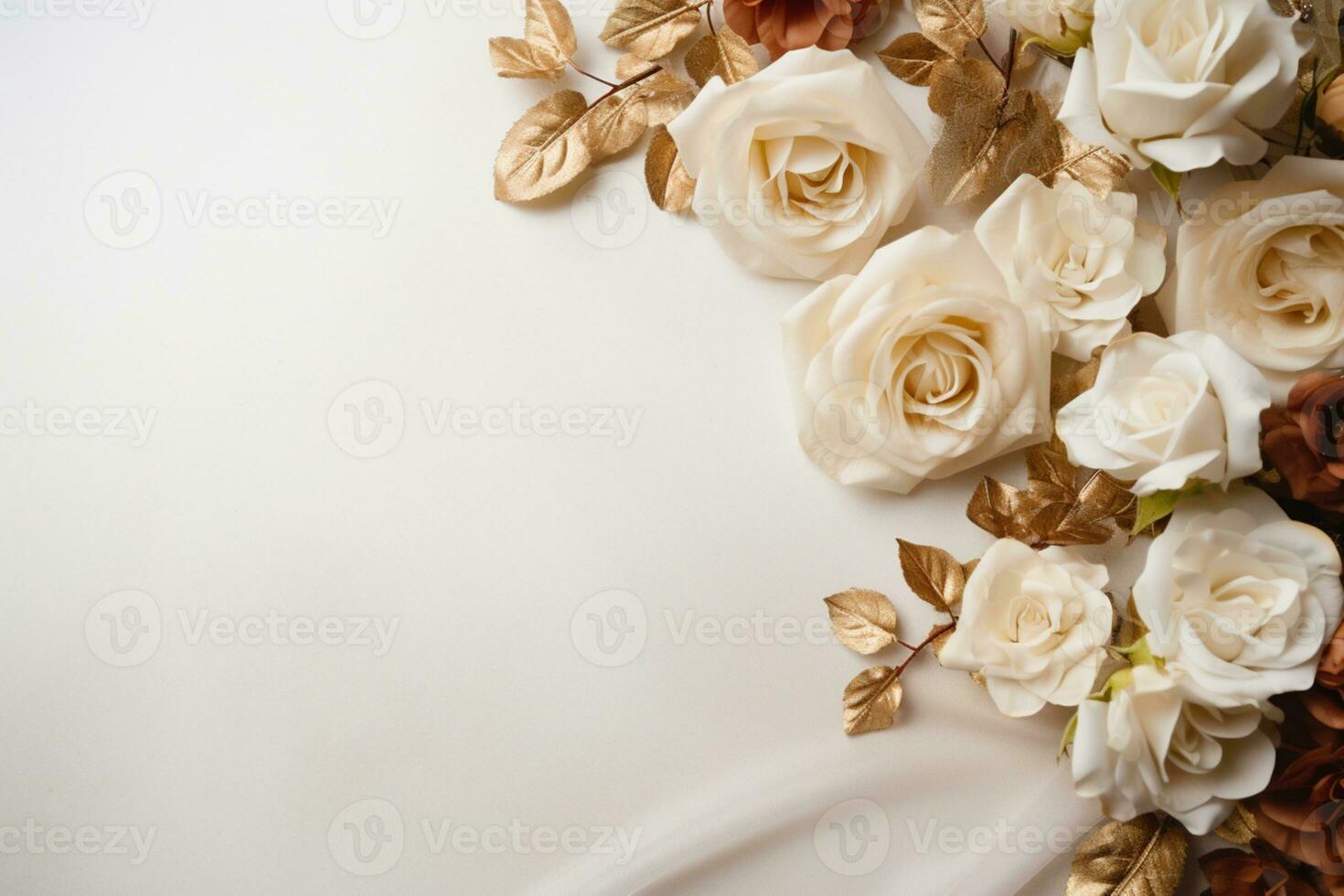 AI Generated Elegant Flower Background with copy space photo