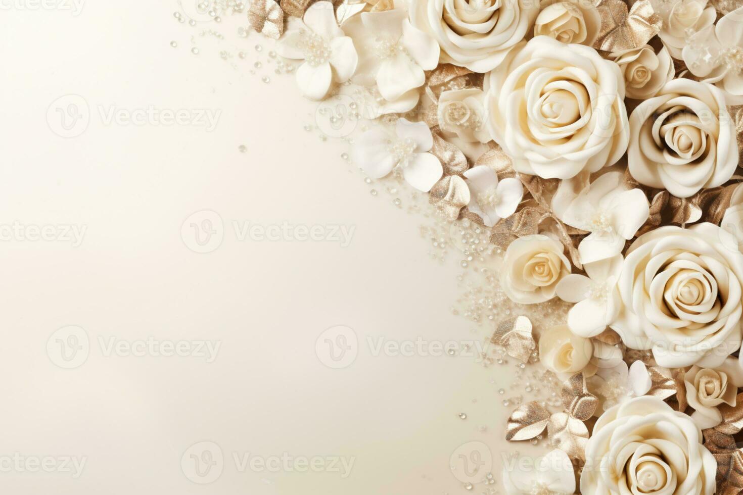 AI Generated Elegant Flower Background with Copy Space photo