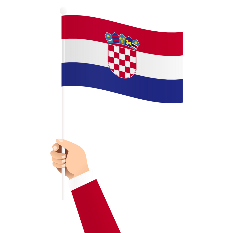 Hand Holding Croatia National Flag Isolated Transparent Simple Illustration png