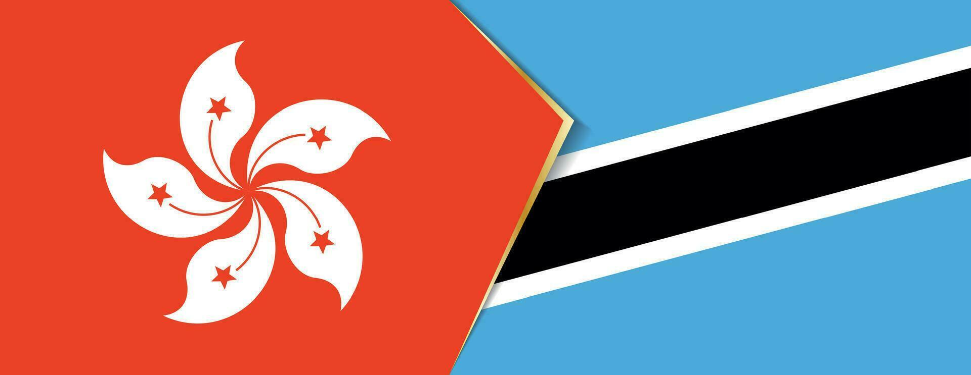 Hong Kong and Botswana flags, two vector flags.