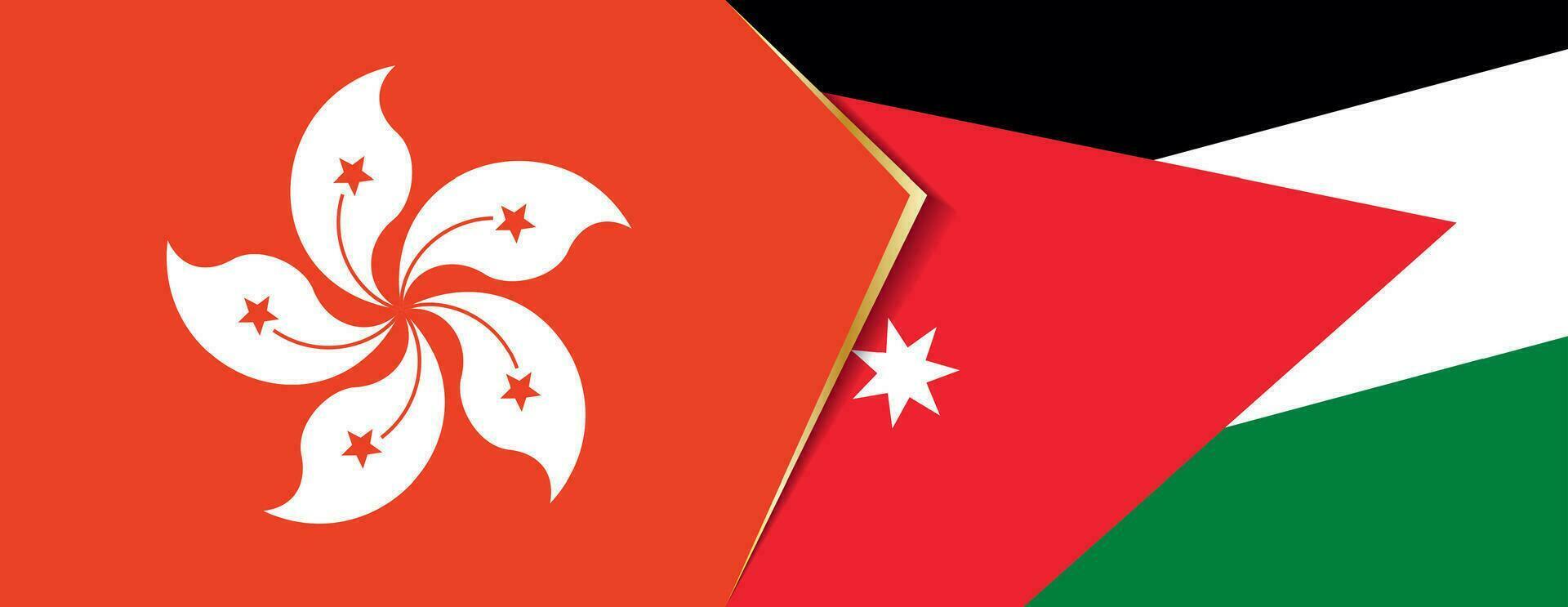 Hong Kong and Jordan flags, two vector flags.