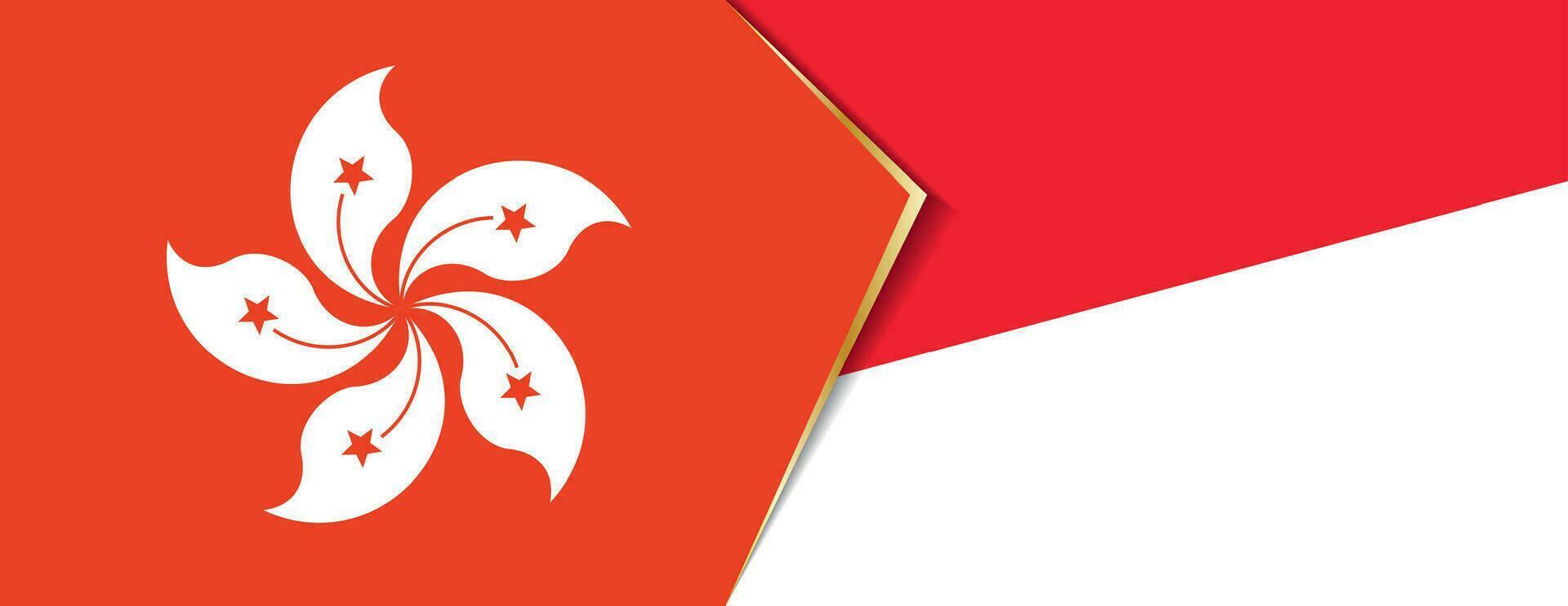 Hong Kong and Monaco flags, two vector flags.