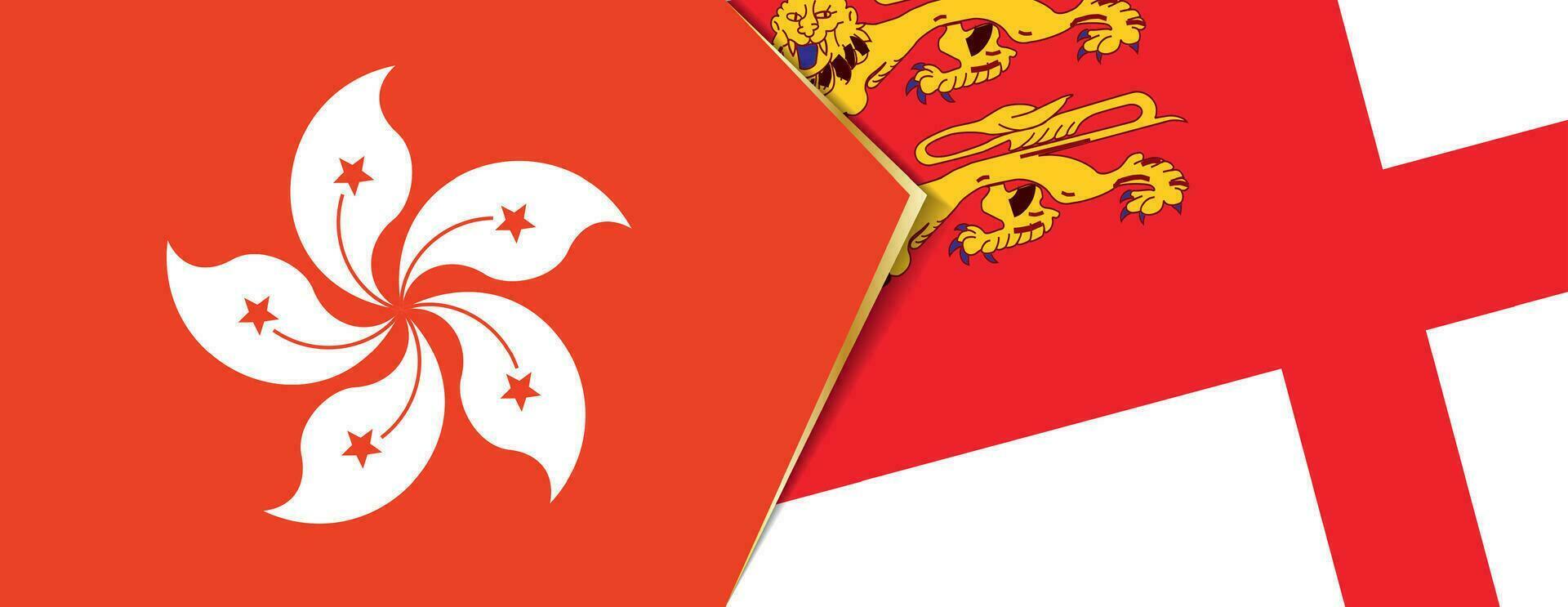 Hong Kong and Sark flags, two vector flags.