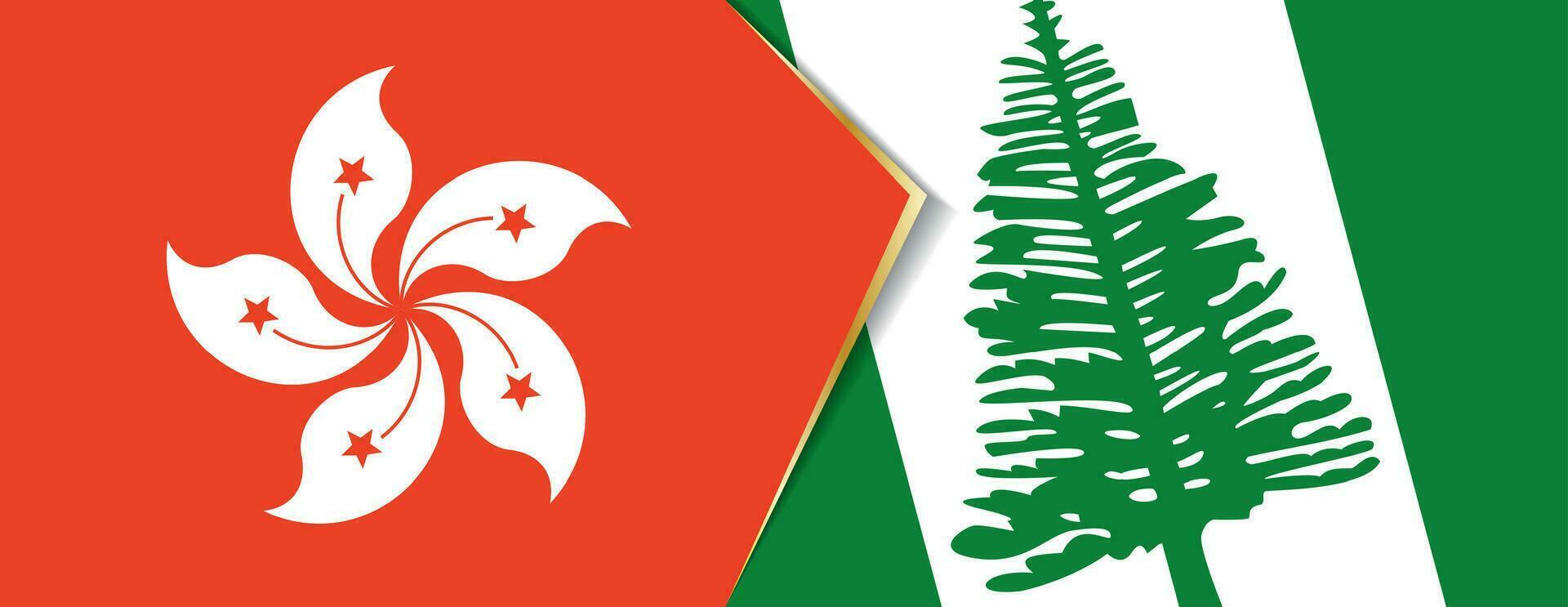 Hong Kong and Norfolk Island flags, two vector flags.