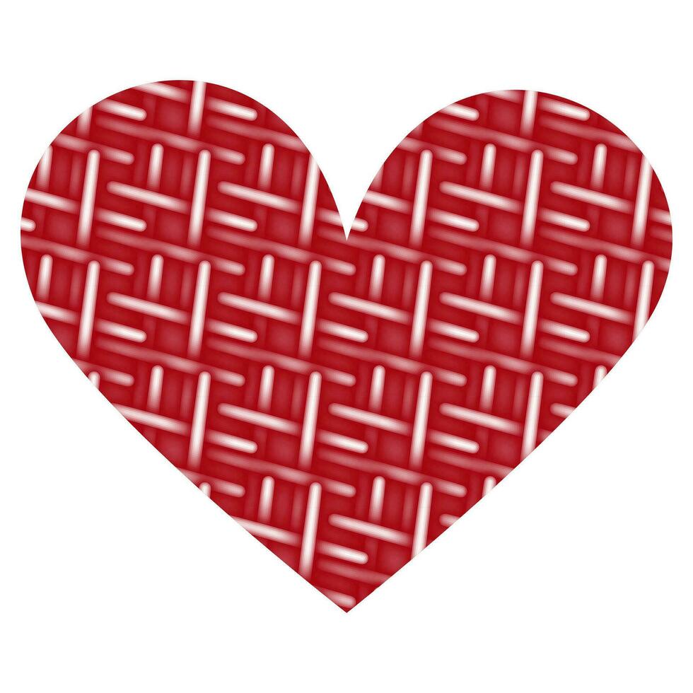 Abstract isolated background texture in heart shape with interweaving of neon luminous elements vector