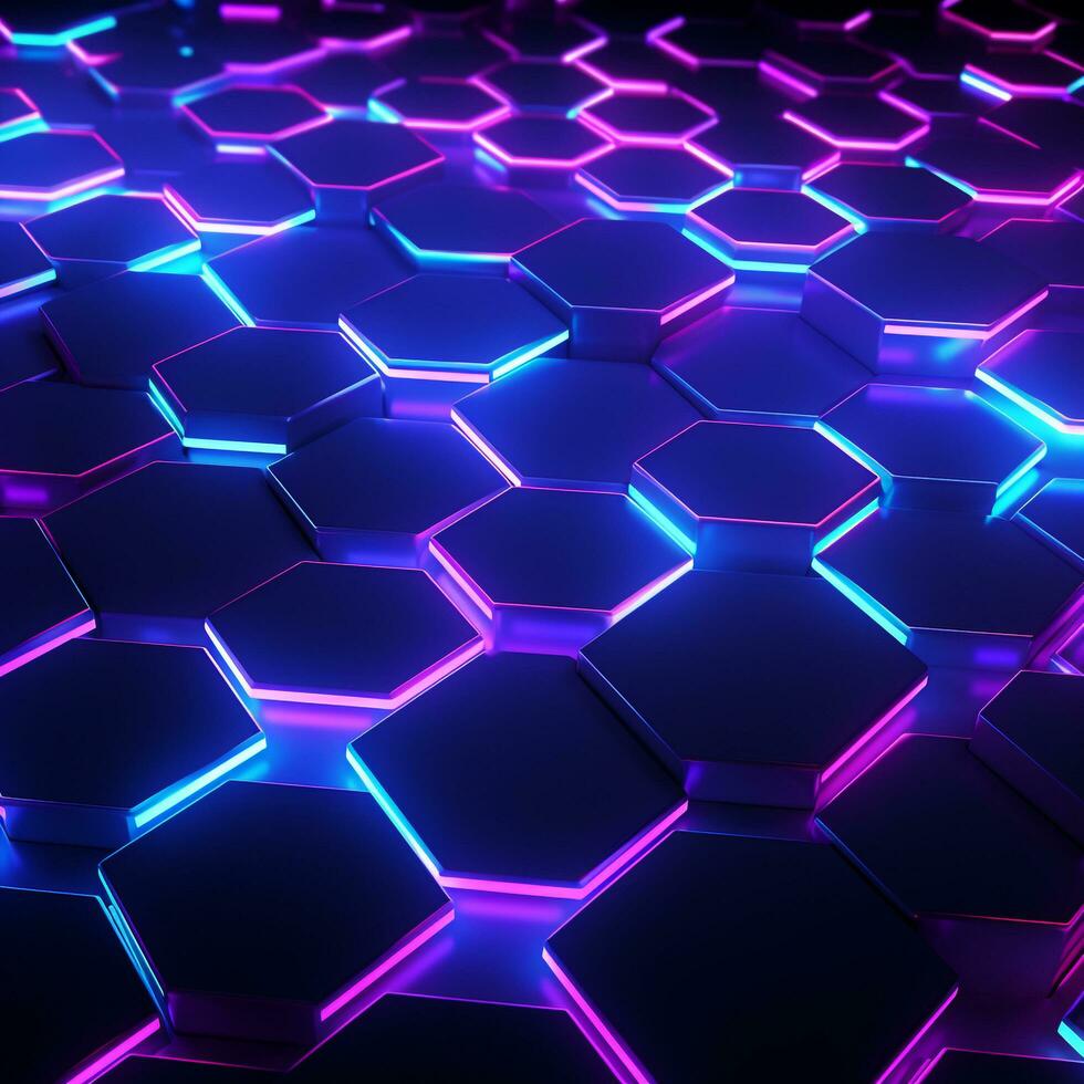 Neon Hexagons Background photo