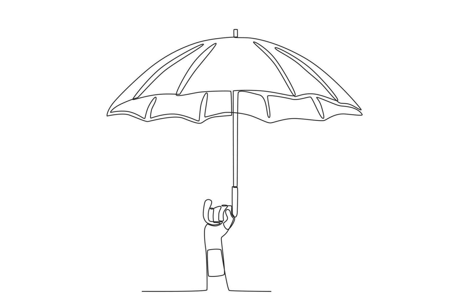 A hand holding an umbrella vector