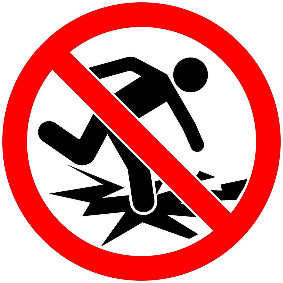 Danger Sign Do Not Walk On Ice vector