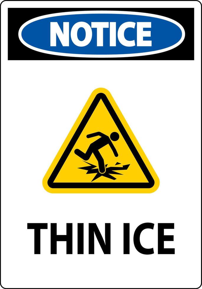 Water Safety Sign Danger - Thin Ice vector