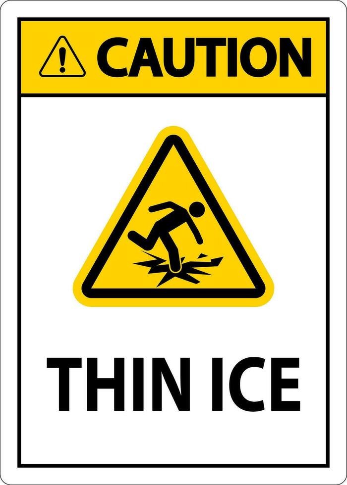 Water Safety Sign Danger - Thin Ice vector