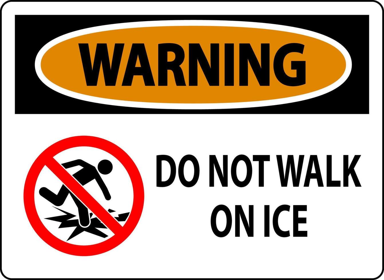 Warning Sign Do Not Walk On Ice vector