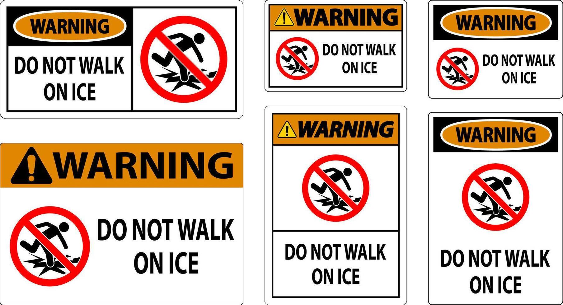Warning Sign Do Not Walk On Ice vector