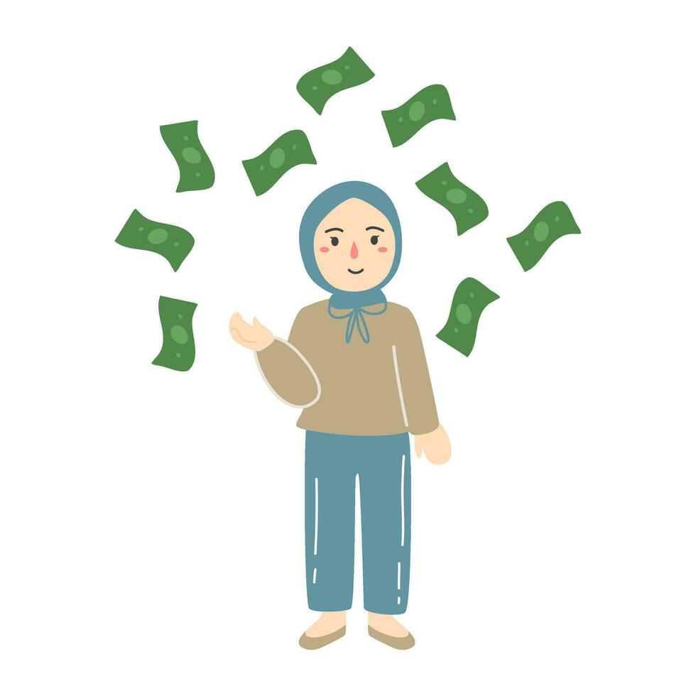 hacer eso lluvia dinero ilustración concepto vector