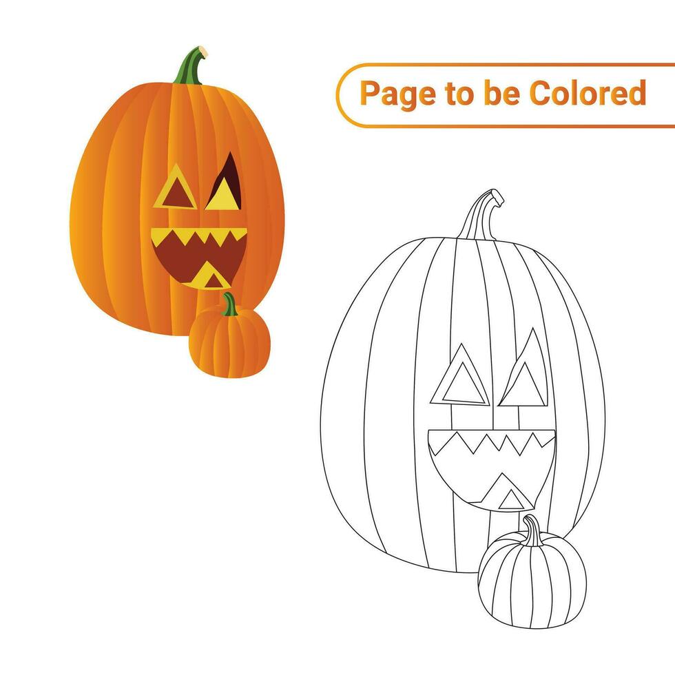 Página para colorear de calabaza de Halloween para niños vector