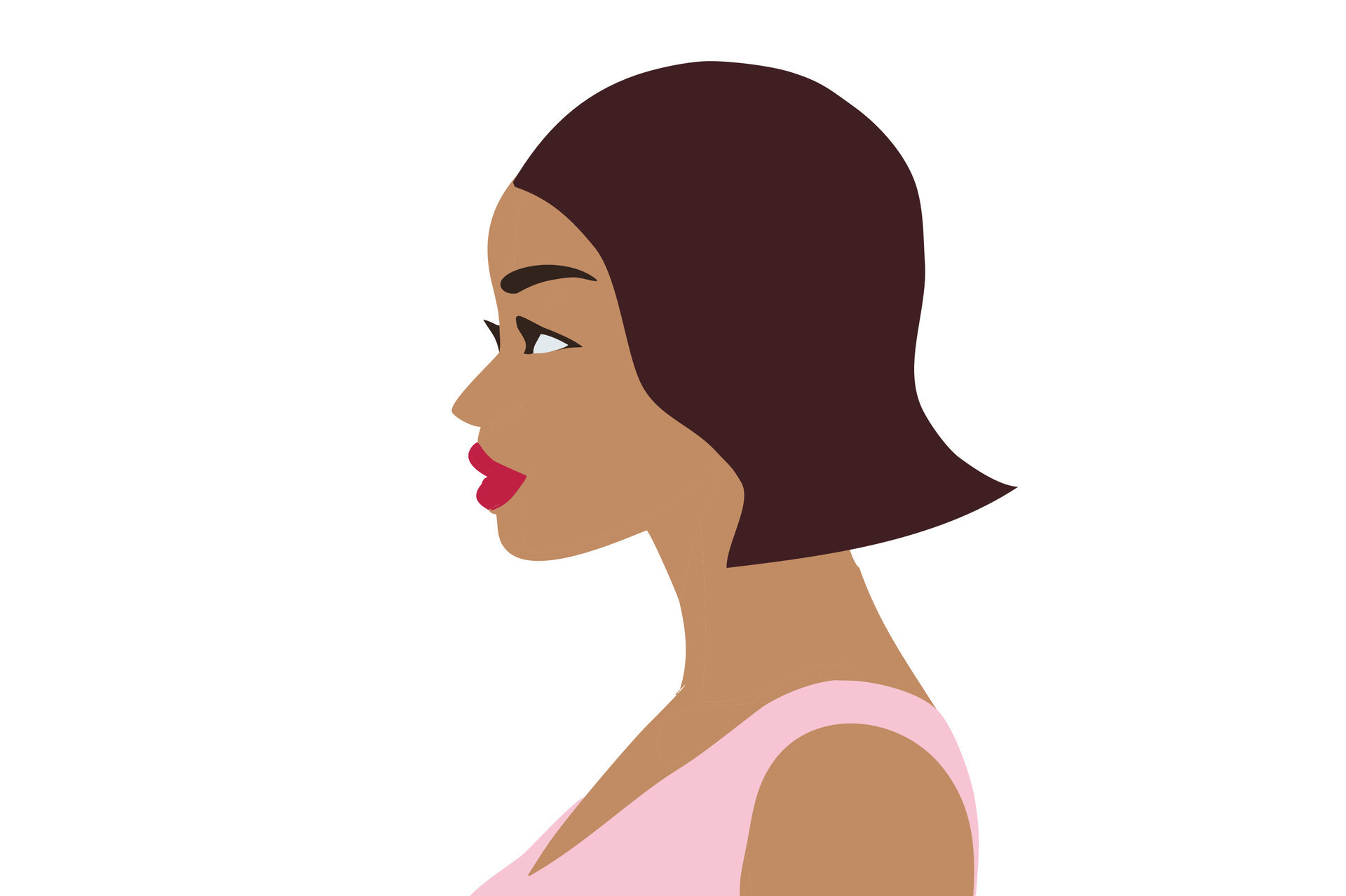 Beautiful woman face side view vector-illustration 33238852 Vector Art
