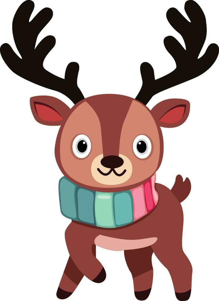 Cute Christmas Reindeer Character vector