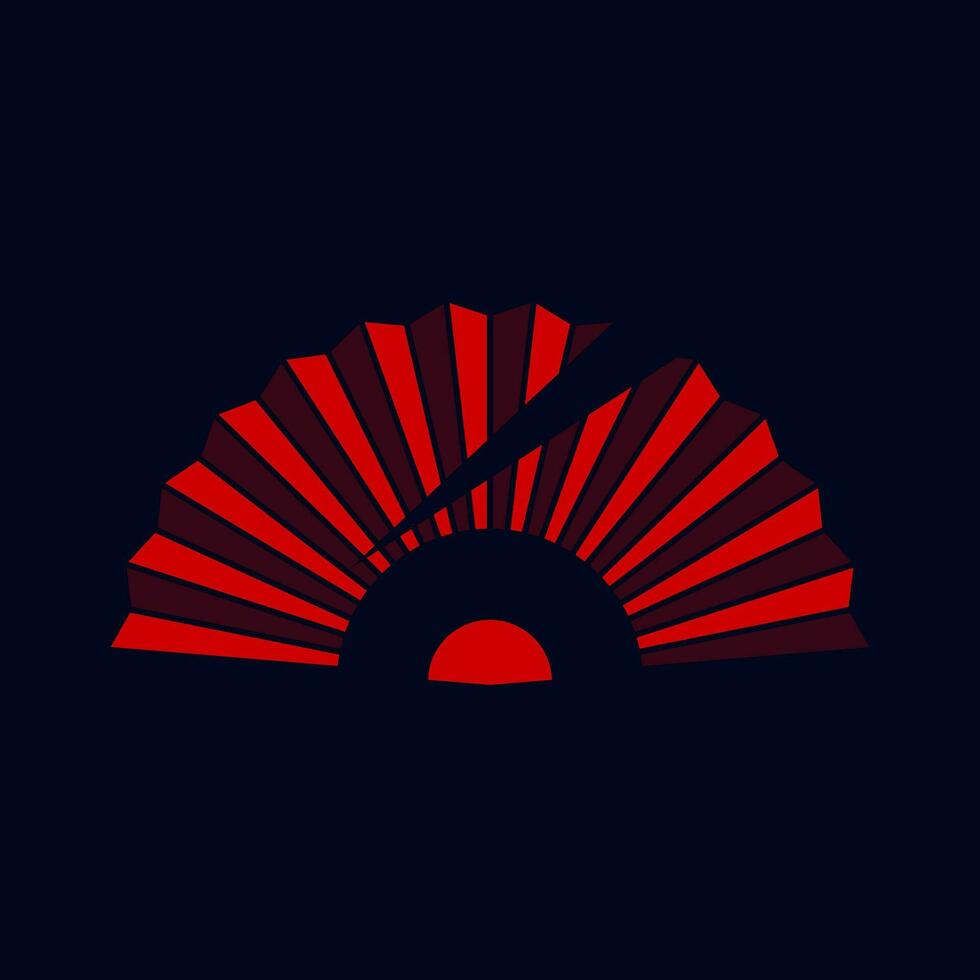 Asian hand fan vector illustration. Folding fan icon.