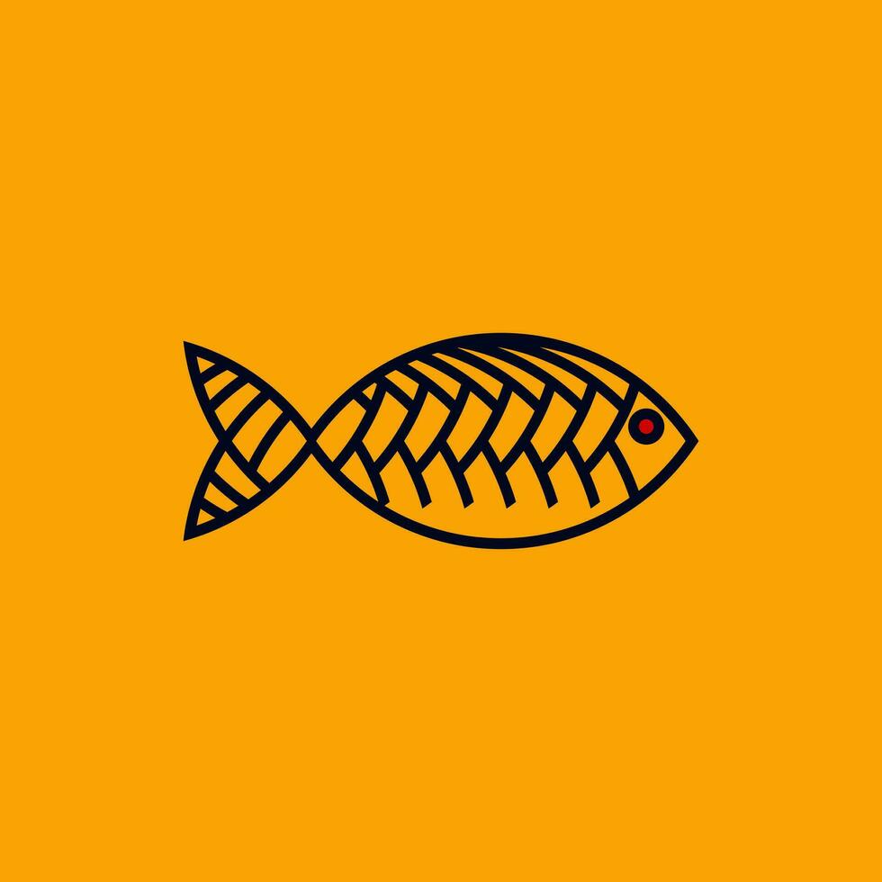 Geometric fish logo vector illustration. Fish icon.